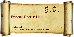 Ernst Dominik névjegykártya